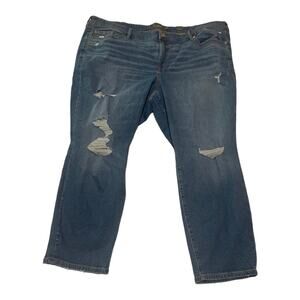Torrid 26 R Perfect ankle skinny jeans distressed crop new cute denim 4x stretch